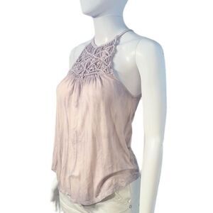 AEO Macrame High Neck Tank Top NWOT